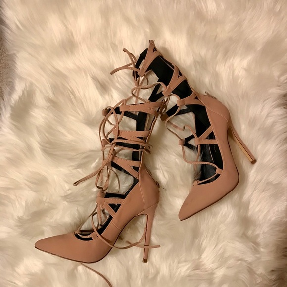 OLIVIA JAMES LACE-UP HEELS - Picture 2 of 3